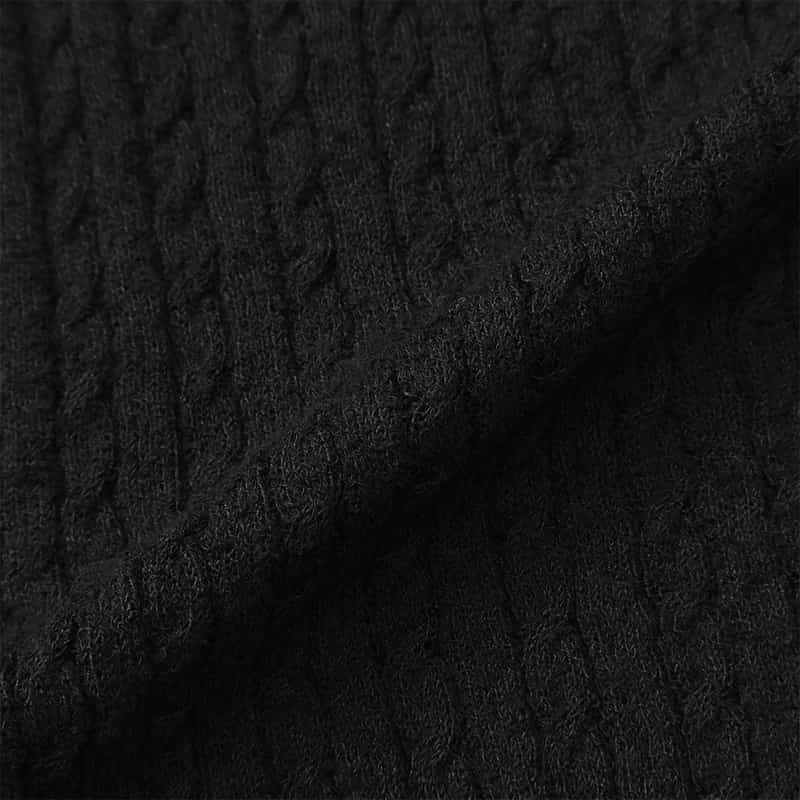 BARNEYS NEW YORK ウォッシャブル ケーブルジップアップパーカー BLACK