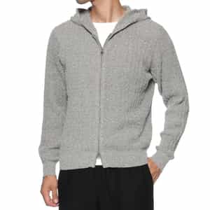 ウォッシャブル ケーブルジップアップパーカー