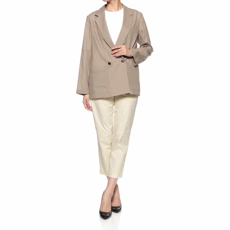 BARNEYS NEW YORK ウォッシャブル ストレートパンツ BEIGE