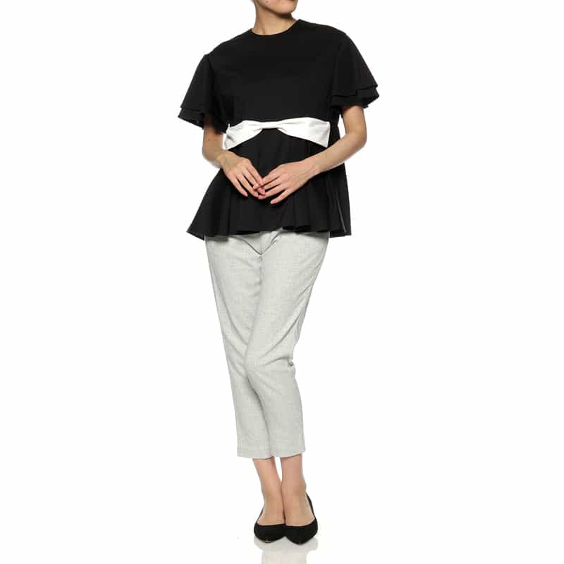 BARNEYS NEW YORK ウォッシャブル テーパードパンツ LIGHT BLUE