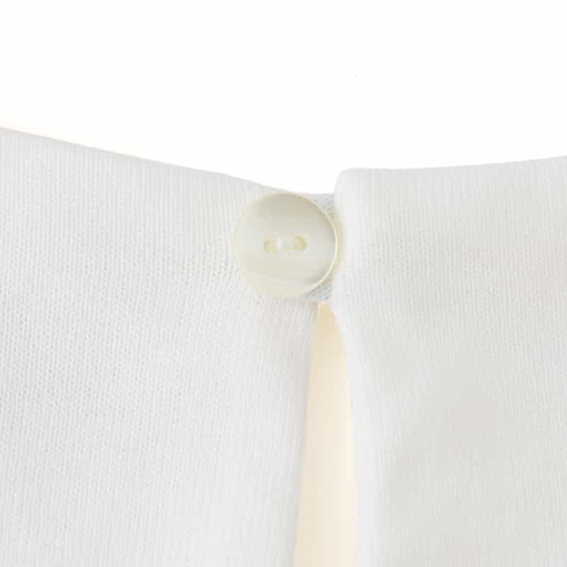 BARNEYS NEW YORK ウォッシャブル ドットレーススリーブカットソー WHITE