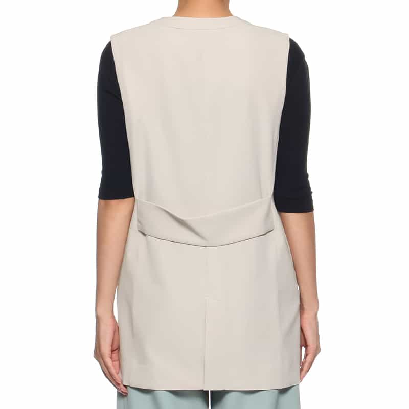 BARNEYS NEW YORK ウォッシャブル ノーカラージャケット BEIGE