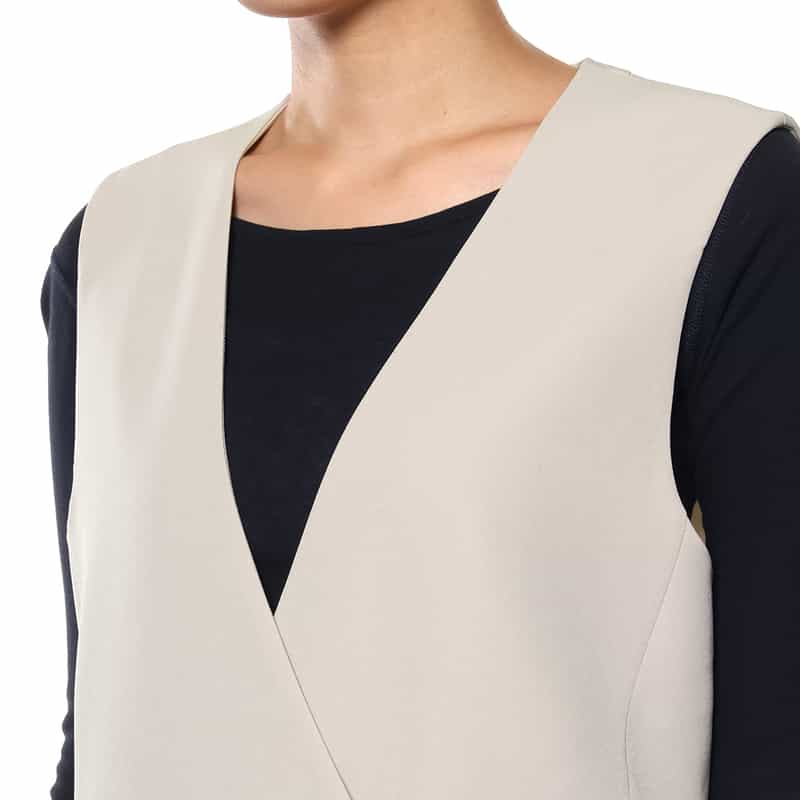 BARNEYS NEW YORK ウォッシャブル ノーカラージャケット BEIGE