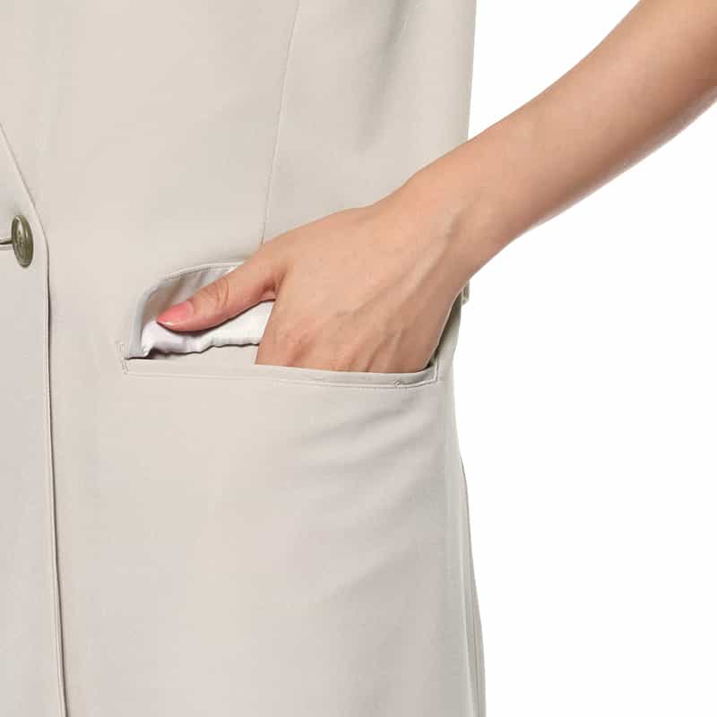 BARNEYS NEW YORK ウォッシャブル ノーカラージャケット BEIGE