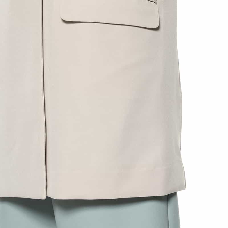 BARNEYS NEW YORK ウォッシャブル ノーカラージャケット BEIGE