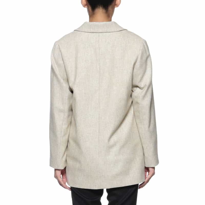 BARNEYS NEW YORK リサイクルウール ツイードライク ダブルブレストジャケット IVORY