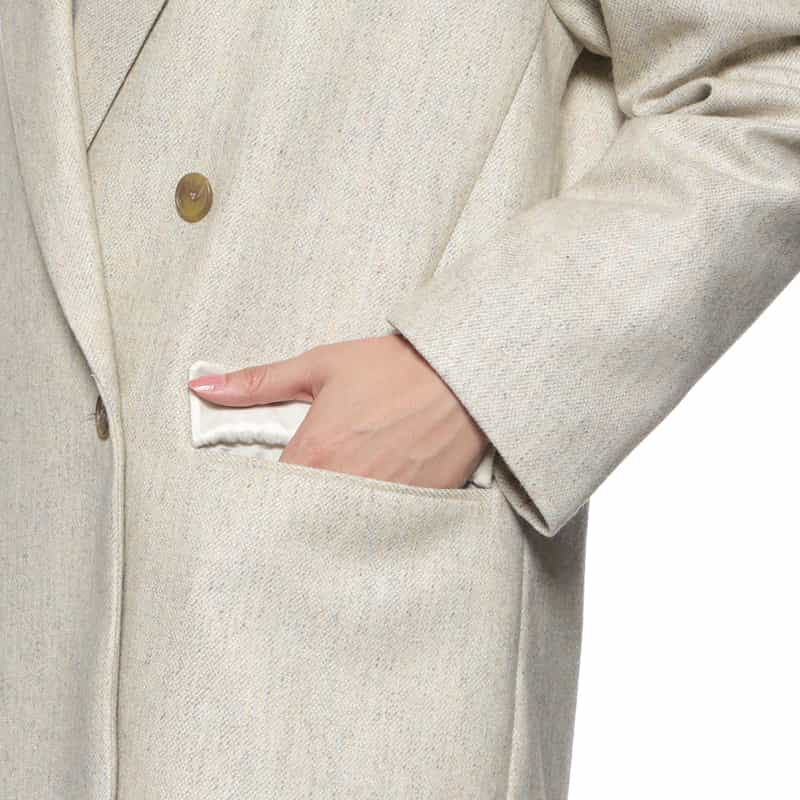 BARNEYS NEW YORK リサイクルウール ツイードライク ダブルブレストジャケット IVORY