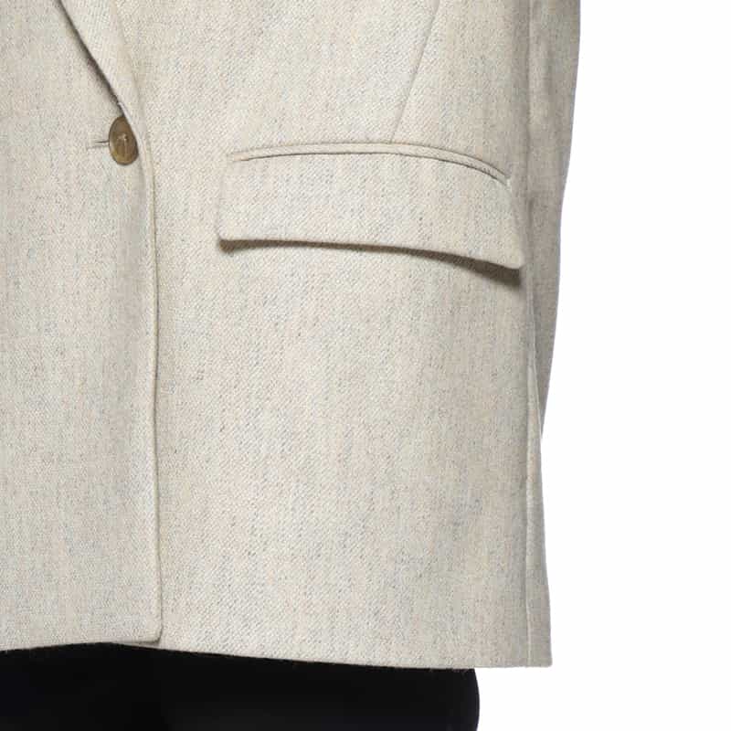 BARNEYS NEW YORK リサイクルウール ツイードライク ダブルブレストジャケット IVORY