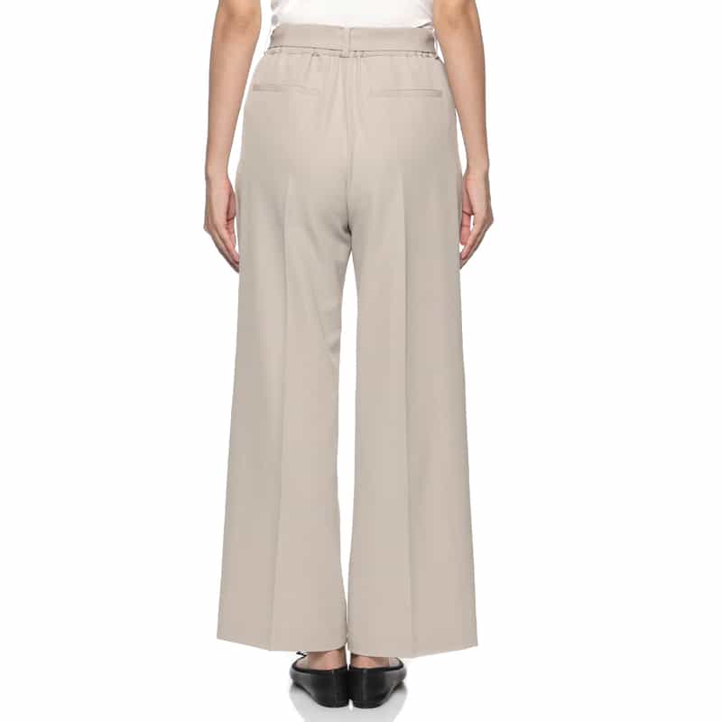 BARNEYS NEW YORK セットアップ ウォッシャブル ベルテッド ワイドパンツ BEIGE