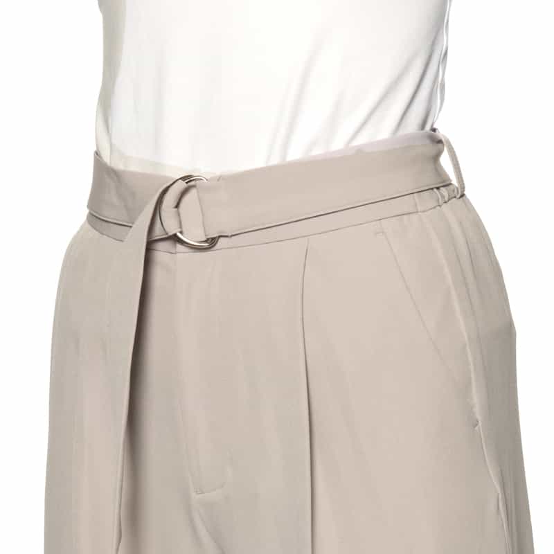 BARNEYS NEW YORK セットアップ ウォッシャブル ベルテッド ワイドパンツ BEIGE