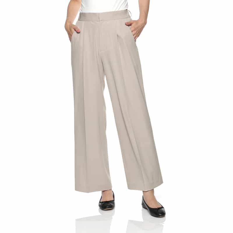 BARNEYS NEW YORK セットアップ ウォッシャブル ベルテッド ワイドパンツ BEIGE