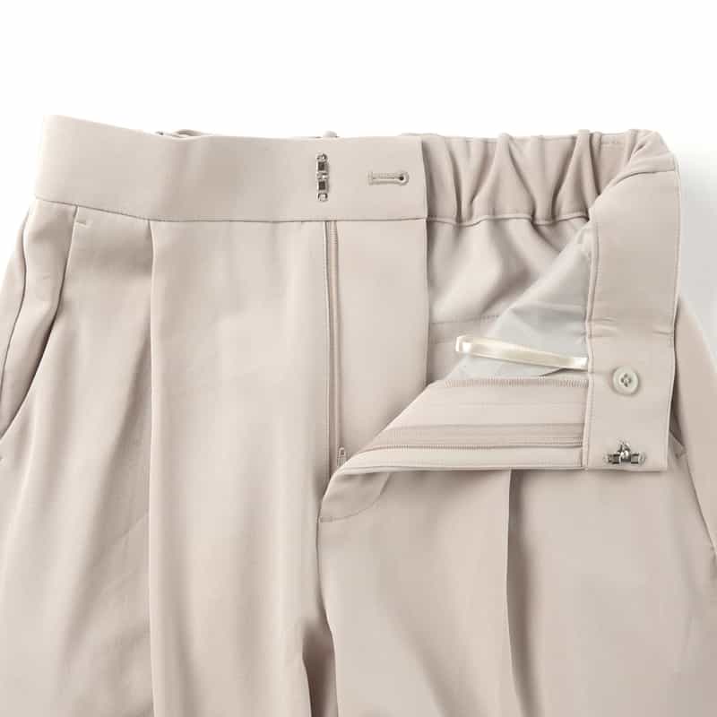 BARNEYS NEW YORK セットアップ ウォッシャブル ベルテッド ワイドパンツ BEIGE