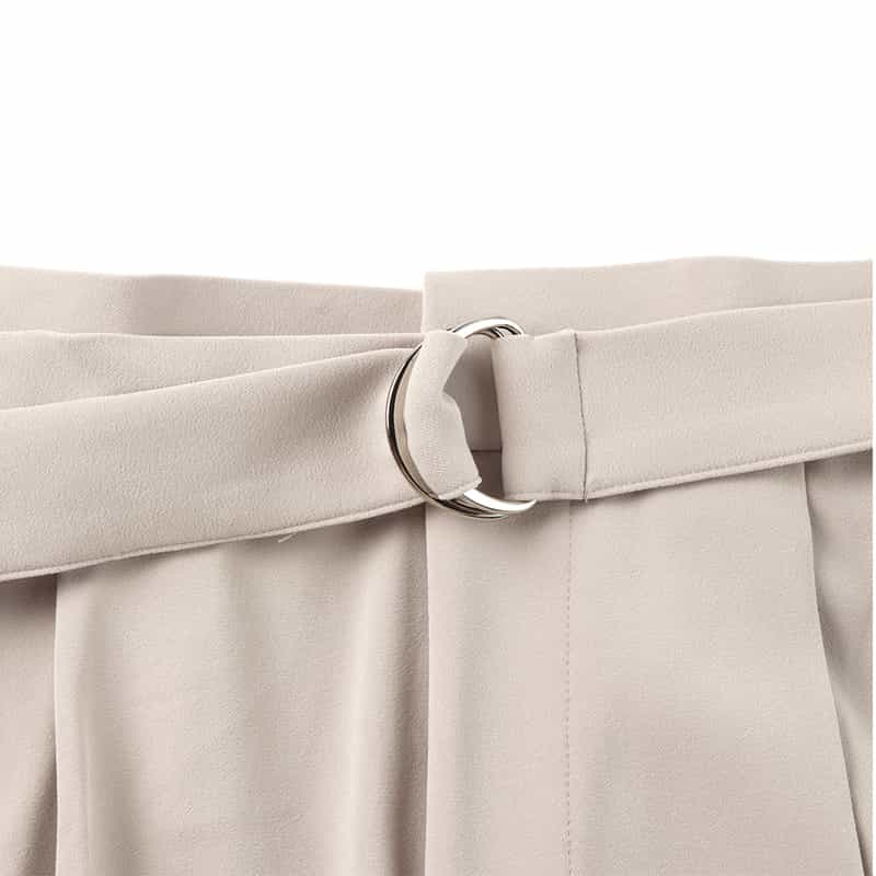 BARNEYS NEW YORK セットアップ ウォッシャブル ベルテッド ワイドパンツ BEIGE