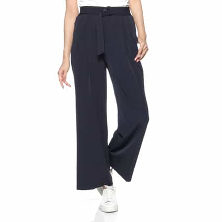 セットアップ ウォッシャブル ベルテッド ワイドパンツ