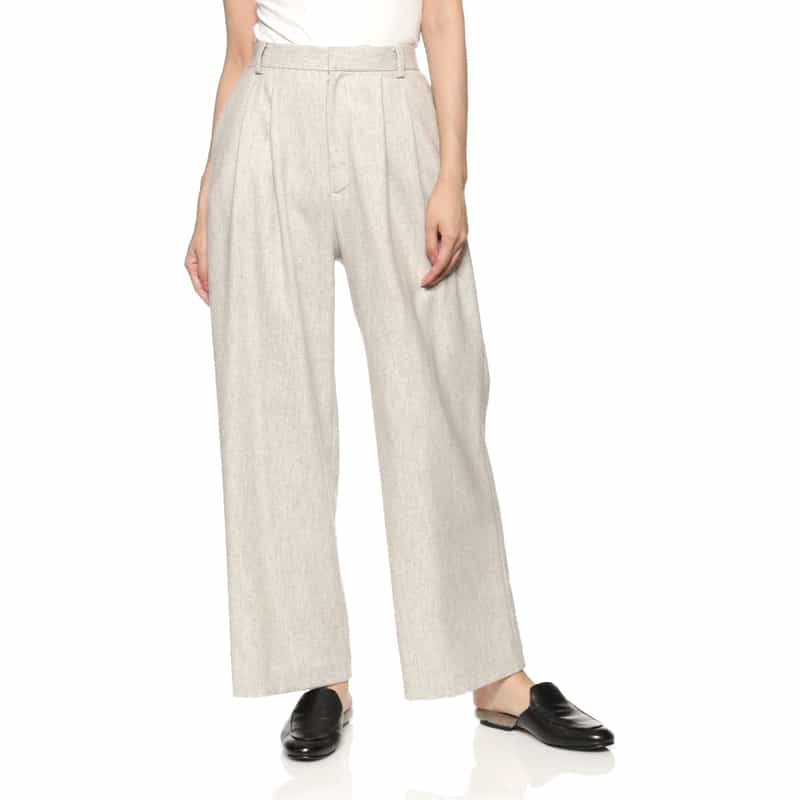BARNEYS NEW YORK セットアップ タックワイドパンツ IVORY