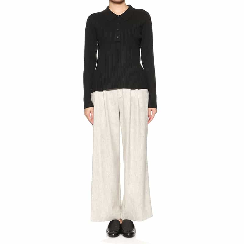 BARNEYS NEW YORK セットアップ タックワイドパンツ IVORY