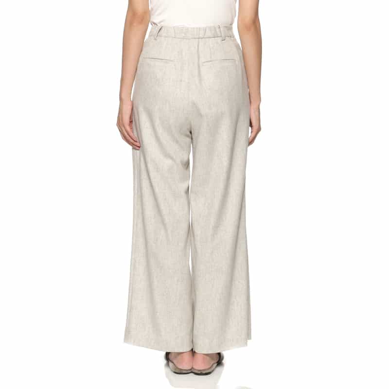 BARNEYS NEW YORK セットアップ タックワイドパンツ IVORY