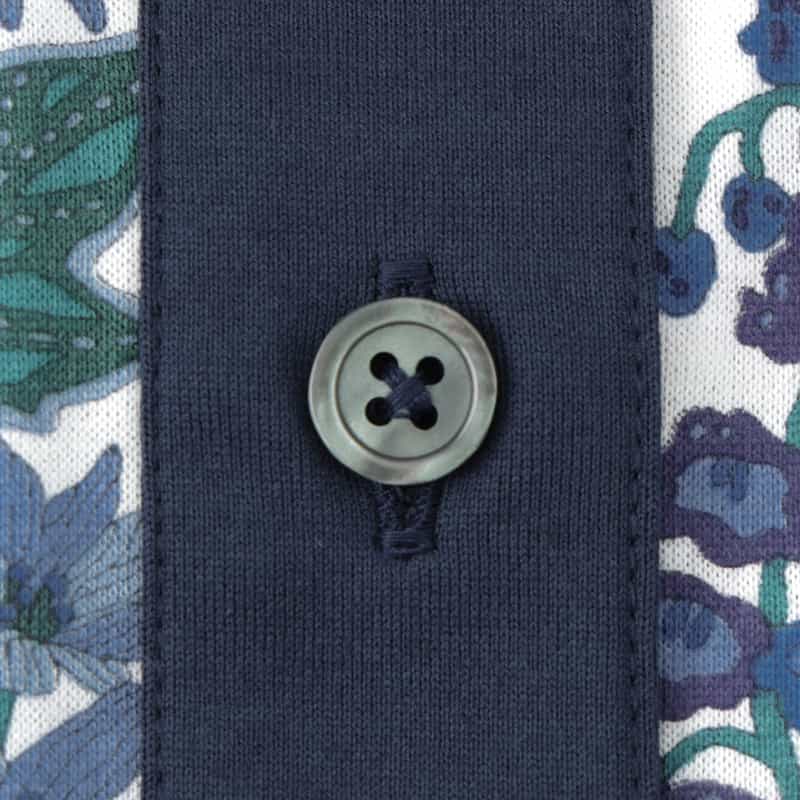 BARNEYS NEW YORK ジャージー素材ショートスリーブカジュアルシャツ NAVY