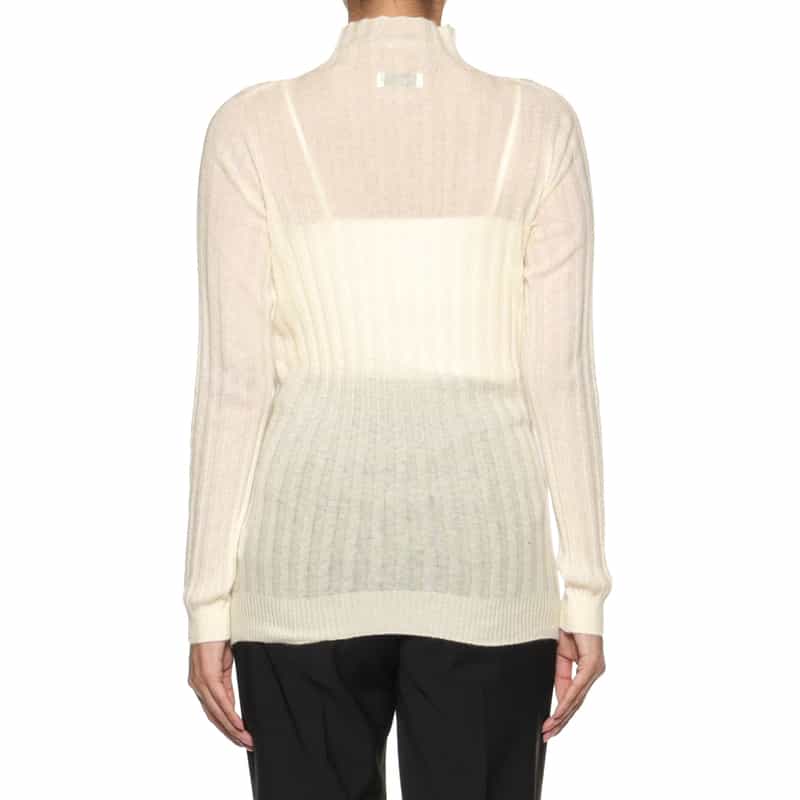 BARNEYS NEW YORK リブニットプルオーバー WHITE