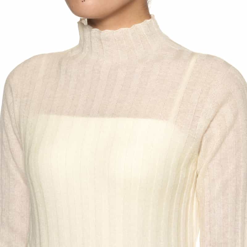 BARNEYS NEW YORK リブニットプルオーバー WHITE