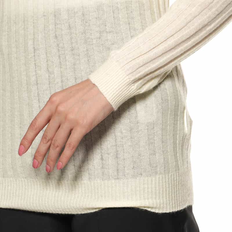 BARNEYS NEW YORK リブニットプルオーバー WHITE