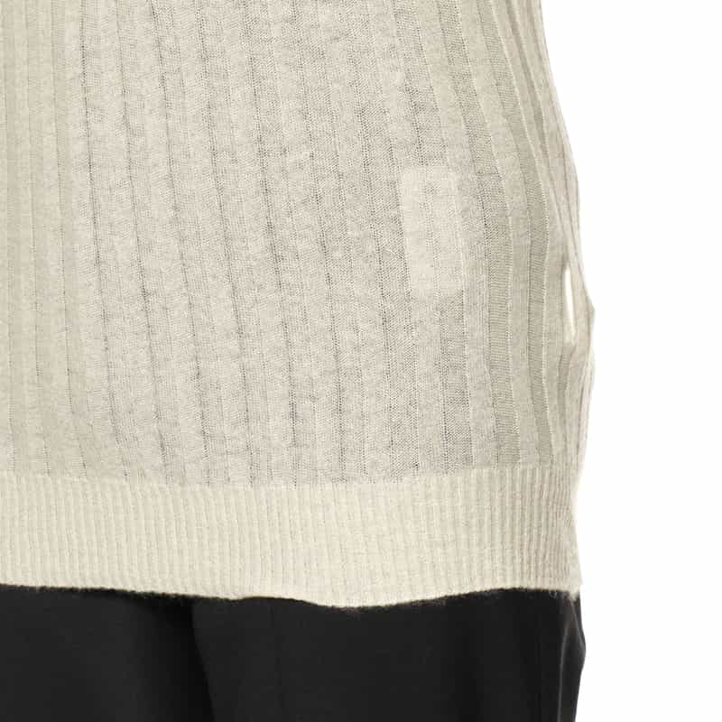 BARNEYS NEW YORK リブニットプルオーバー WHITE