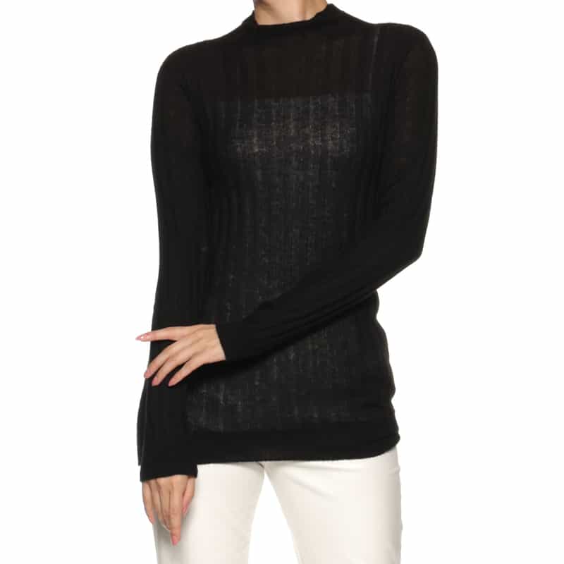 BARNEYS NEW YORK リブニットプルオーバー BLACK