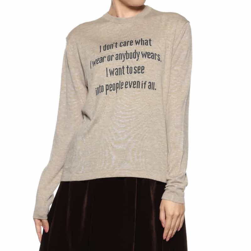 BARNEYS NEW YORK ウォッシャブル クルーネックニットプルオーバー BEIGE