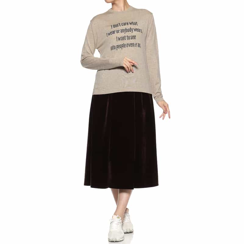 BARNEYS NEW YORK ウォッシャブル クルーネックニットプルオーバー BEIGE