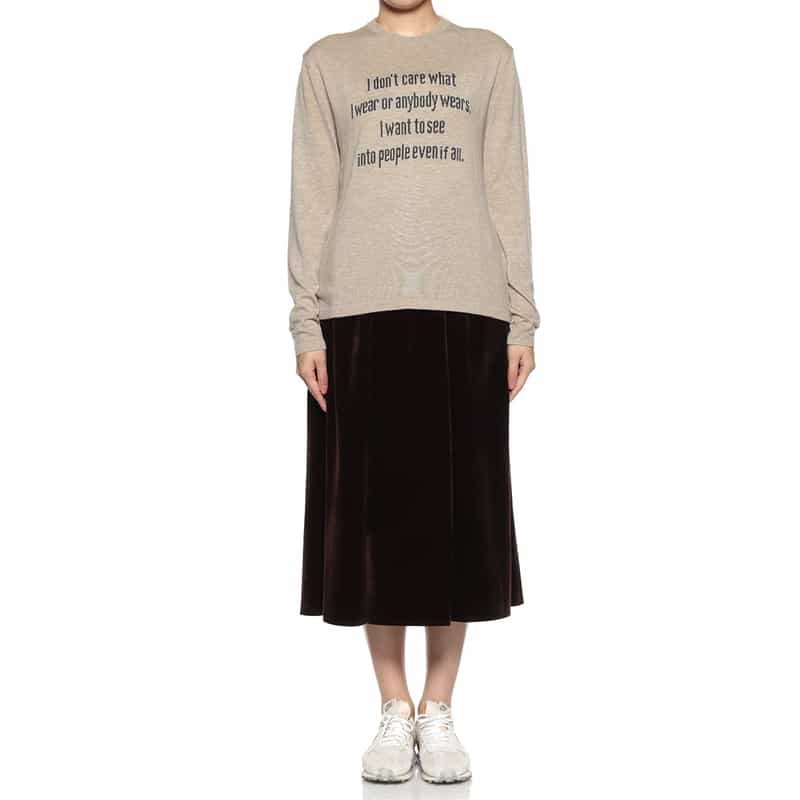 BARNEYS NEW YORK ウォッシャブル クルーネックニットプルオーバー BEIGE
