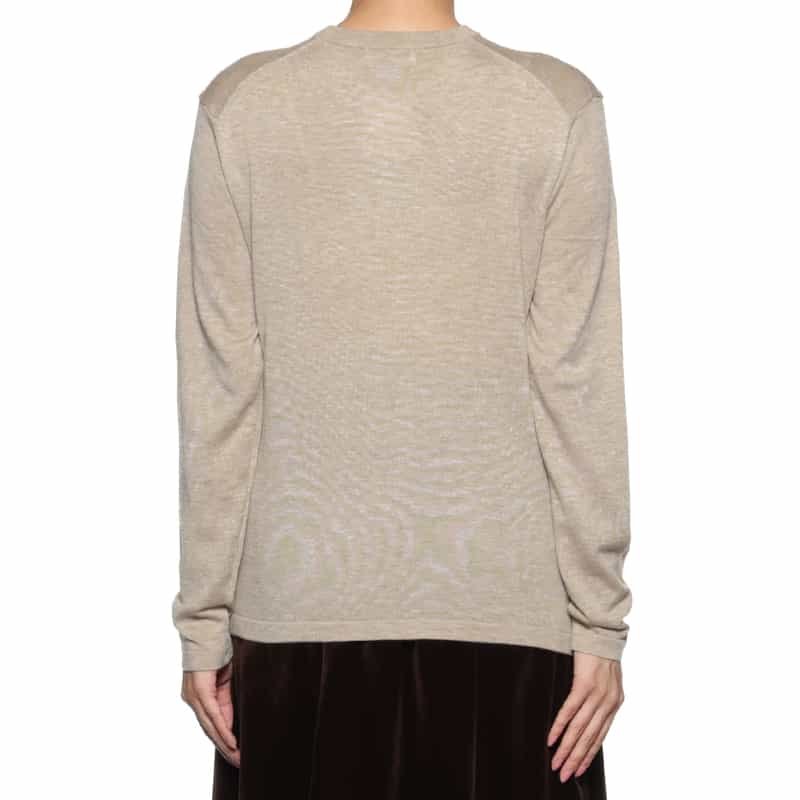 BARNEYS NEW YORK ウォッシャブル クルーネックニットプルオーバー BEIGE