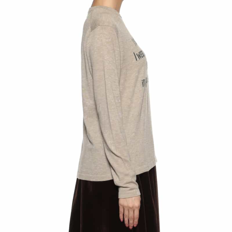 BARNEYS NEW YORK ウォッシャブル クルーネックニットプルオーバー BEIGE