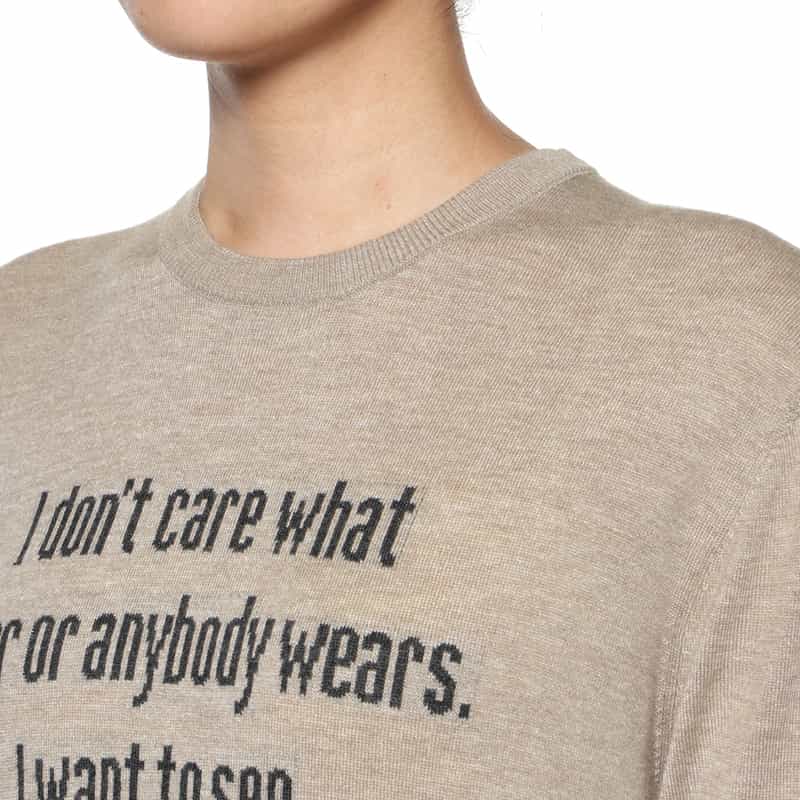 BARNEYS NEW YORK ウォッシャブル クルーネックニットプルオーバー BEIGE