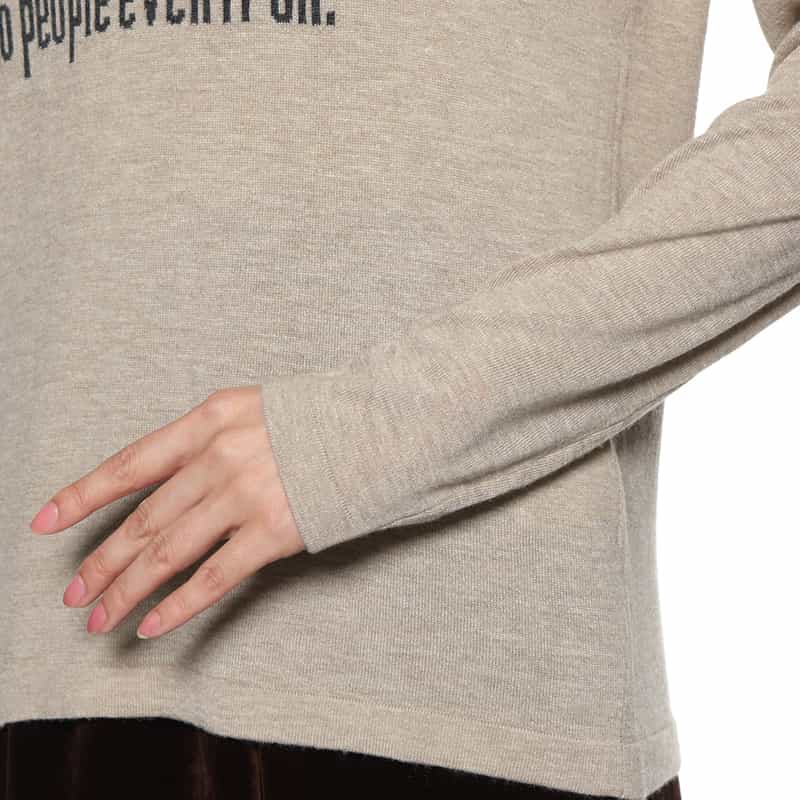 BARNEYS NEW YORK ウォッシャブル クルーネックニットプルオーバー BEIGE