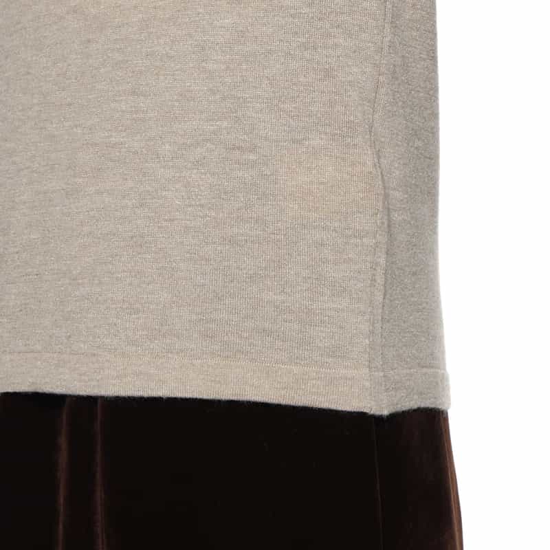 BARNEYS NEW YORK ウォッシャブル クルーネックニットプルオーバー BEIGE