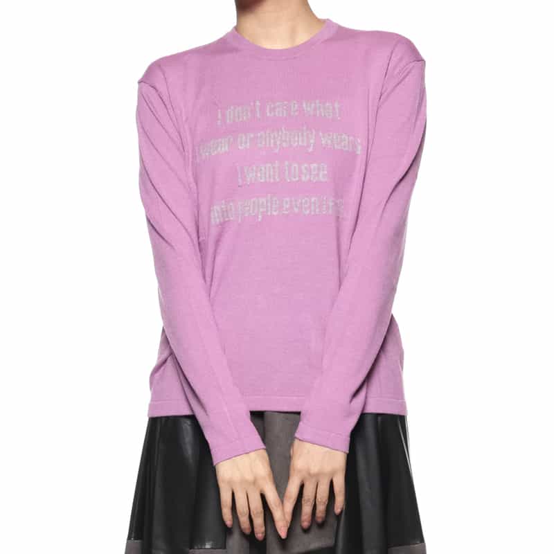 BARNEYS NEW YORK ウォッシャブル クルーネックニットプルオーバー PURPLE