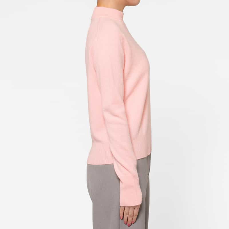 BARNEYS NEW YORK カシミヤ素材 モックネックニットプルオーバー LIGHT PINK