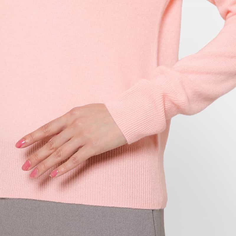 BARNEYS NEW YORK カシミヤ素材 モックネックニットプルオーバー LIGHT PINK