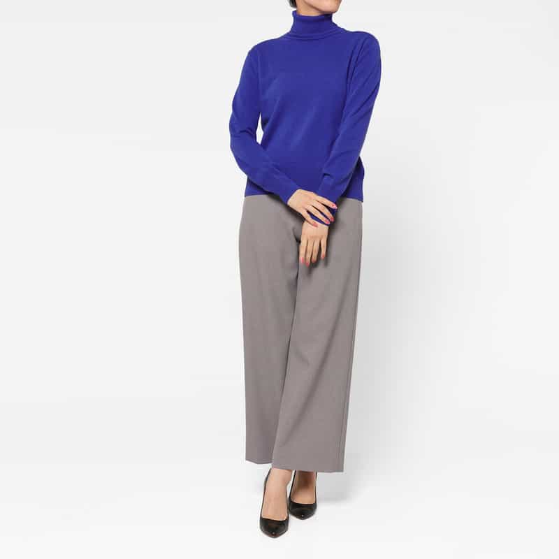 BARNEYS NEW YORK カシミヤ素材 タートルネックニットプルオーバー BLUE