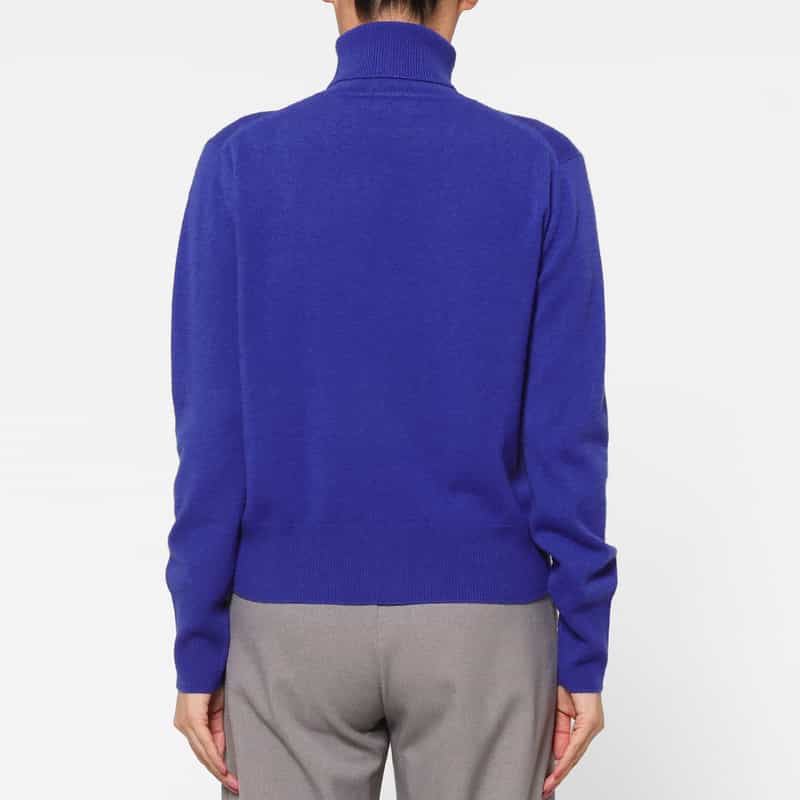 BARNEYS NEW YORK カシミヤ素材 タートルネックニットプルオーバー BLUE