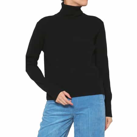 カシミヤ素材 タートルネックニットプルオーバー