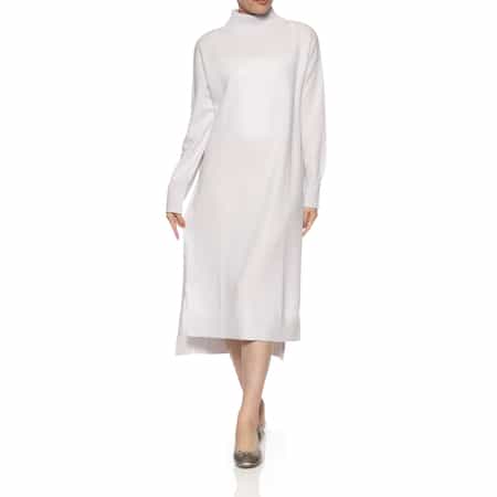 カシミヤ素材モックネックニットドレス