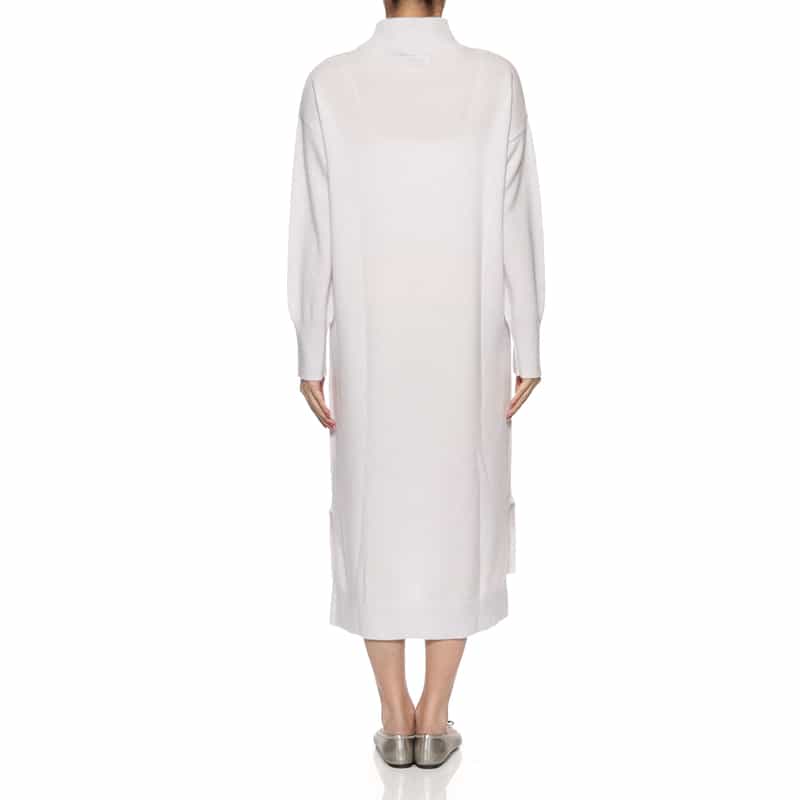 BARNEYS NEW YORK カシミヤ素材モックネックニットドレス OFF WHITE