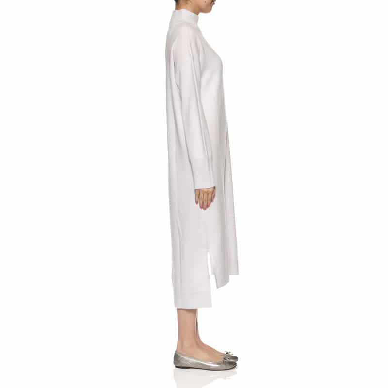 BARNEYS NEW YORK カシミヤ素材モックネックニットドレス OFF WHITE