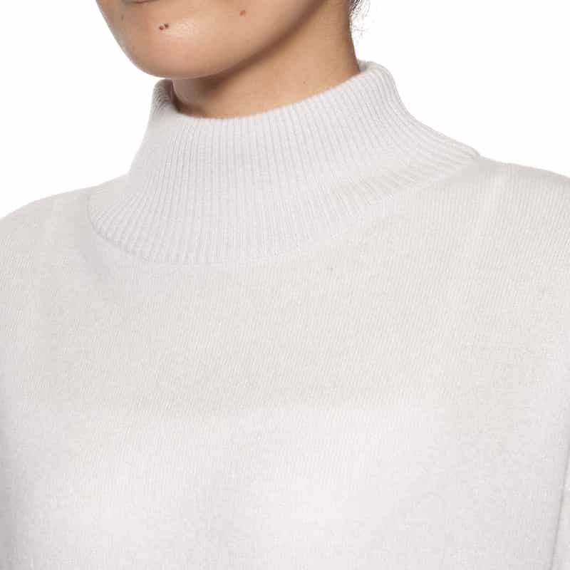 BARNEYS NEW YORK カシミヤ素材モックネックニットドレス OFF WHITE