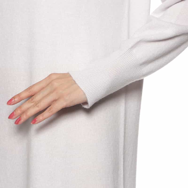 BARNEYS NEW YORK カシミヤ素材モックネックニットドレス OFF WHITE