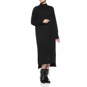 カシミヤ素材モックネックニットドレス