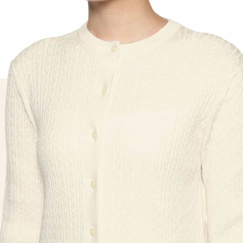 BARNEYS NEW YORK ケーブルニットカーディガン IVORY