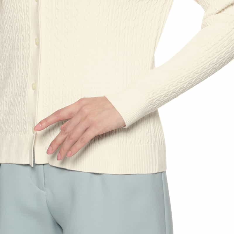 BARNEYS NEW YORK ケーブルニットカーディガン IVORY