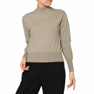 ウォッシャブル モックネックニットプルオーバー